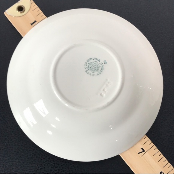 Wedgwood Etruria Embossed Queens Ware Pink on White Tea Cup Saucer Set England - Picture 16 of 16